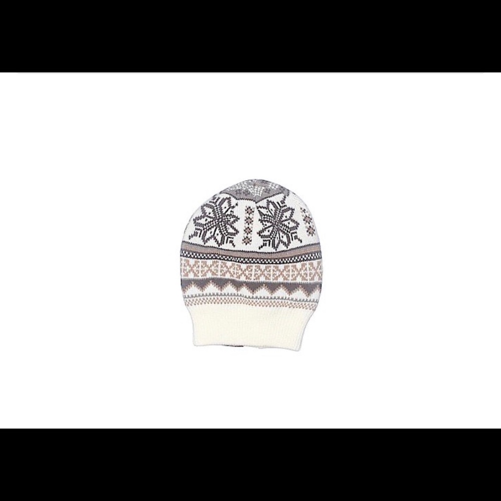 MUK-LUKS NWOT reversible cream/gray beanie hat